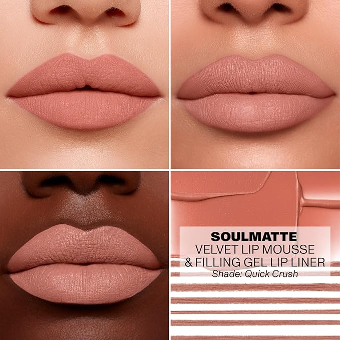 Morphe Soulmatte Filling Gel Lip Liner - Ultra Creamy Lip Liner with a Matte Formula - Defines, Contours & Reshapes Lips for a Soft Focus, Long-Lasting Finish - Quick Crush (0.007 oz)