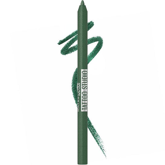 Maybelline Tattoo Studio Sharpenable Gel Pencil Waterproof Eyeliner, Long-Lasting Eyeliner With Smooth Gel Pigments For Up To 36HR Wear, Hunter Green, 1 Count