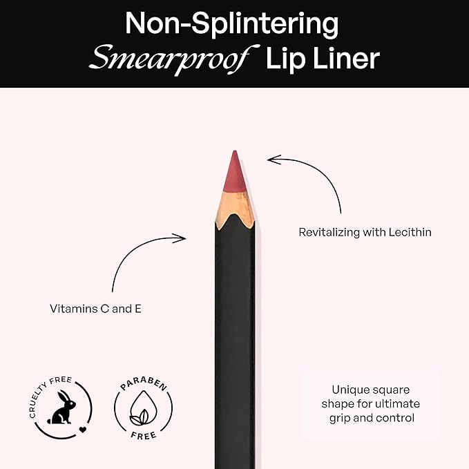 Sorme Waterproof Lip Liner - Non-splintering Smearproof Lip Liner - Revitalizing with Lecithin, Vitamins C and E