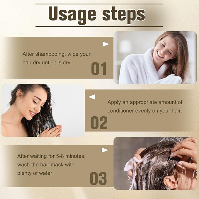 Hair Mask,8s Revitalizes Hot Dyeing Damaged Hair,Professional Keratin Treatment Instantly Snooths Frizz Daily Care Pern and Dye Repair Conditioner-70ml