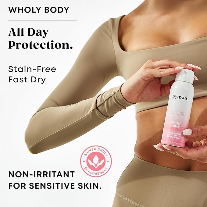 Gymati Natural Deodorant Body Spray Aluminum Free - Women - Pack of 2