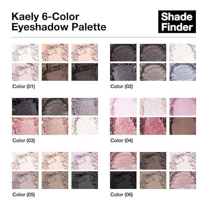 6 Color Eyeshadow Makeup Palette for Women Smoky Shimmer, Black Smoky Gray White Silver Taupe Eyeshadows Palette, Everyday Long Lasting Pigmented Smoky Glitter Eys Makeup, Travel Size 02#