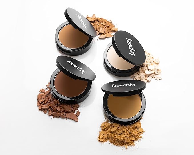Koschiq Soft Matte Powder + Foundation – 2-in-1 Compact with Oil Control & Blurring Effect | 24hrs stay Longwear, Buildable Matte Finish | k-38. Light with warm olive undertone)