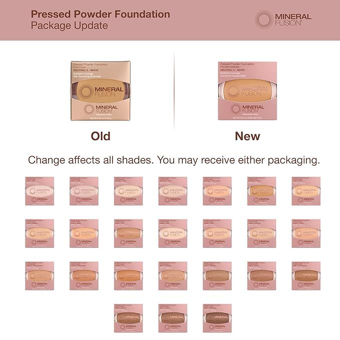 Mineral Fusion Pressed Powder Foundation, Warm 6, 0.32 Ounce (Pack of 2)