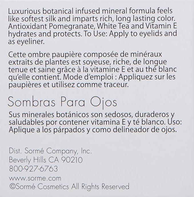 Sorme Cosmetics Mineral Botanicals Eye Shadow, Flash, 0.05 Ounce