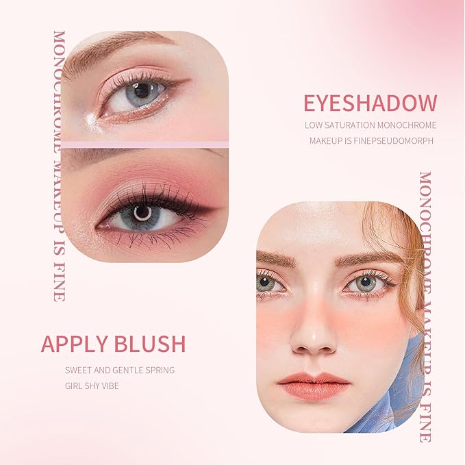 O'CHEAL Powder Blush Stick for Cheek and Eyes, Soft and Blendable Natural Flush, Long-Lasting Dewy Blusher Makeup, Buildable Glow for Face,Multi-Use Blush 04