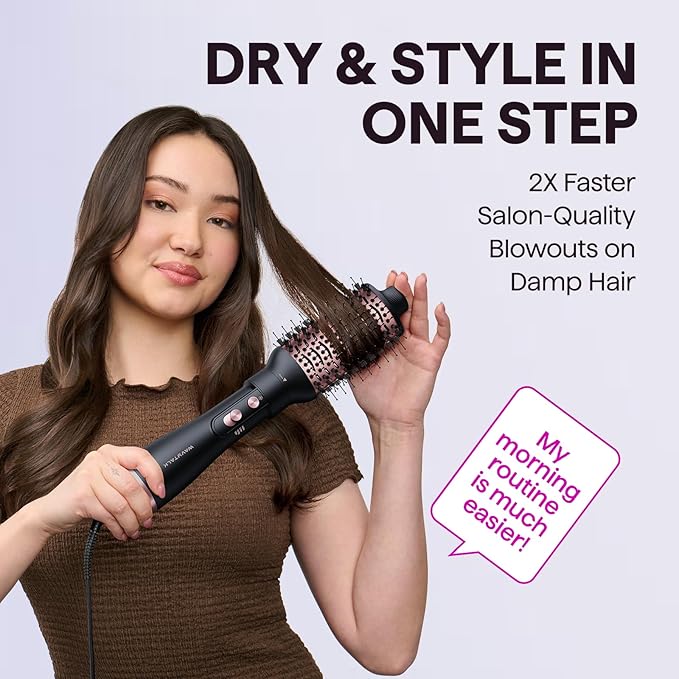 Wavytalk Hair Dryer Brush Set, Air Sculpt 5-in-1 Hot Air Brush Set | Blowout Brush Styler for Salon Blowouts, Volumizing, and Straightening, Sleek Frizz-Free for Every Hair Type, Black