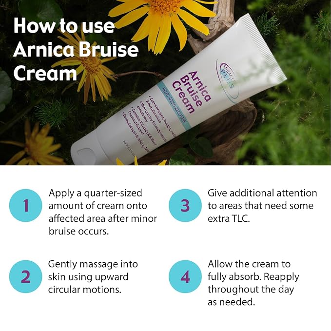Miracle Plus Arnica Cream Bruise Relief Lotion For Bruising And Swelling On Skin | Arnica Montana Extra Strength Vitamin K Cream | Skin Care Body & Face Moisturizer With Horse Chestnut, 11.75 Fl Oz