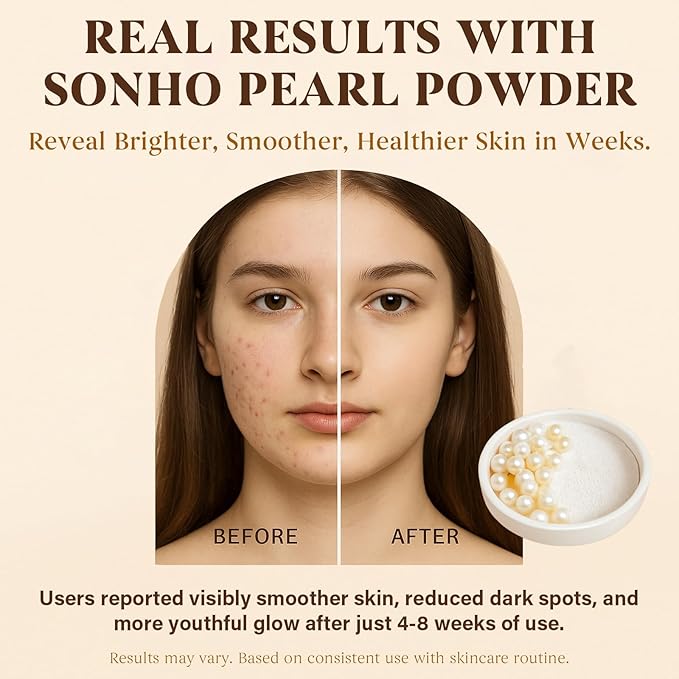 SONHO Freshwater Pearl Powder Organic, 200g100% Natural Pearl Powder,DIY Skincare —DIY Antioxidant, Deep Cleansing, Pore-Shrinking, Anti-Aging Mask