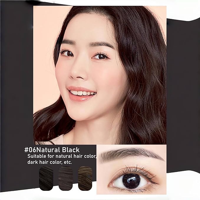 Black Eyebrow Pencil,6Pack Micro Brow Pencil Waterproof Smudgeproof,Ultra-Precise Tip Long-Lasting Eyebrow Pencils for Women Natural Looking Eyebrows,Built-In Spoolie Brush,06 Natural Black.