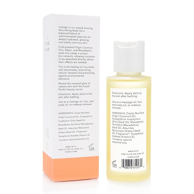 PURE FIJI Travel Size Nourishing Exotic Coconut Oil, Mango (3oz/90ml)