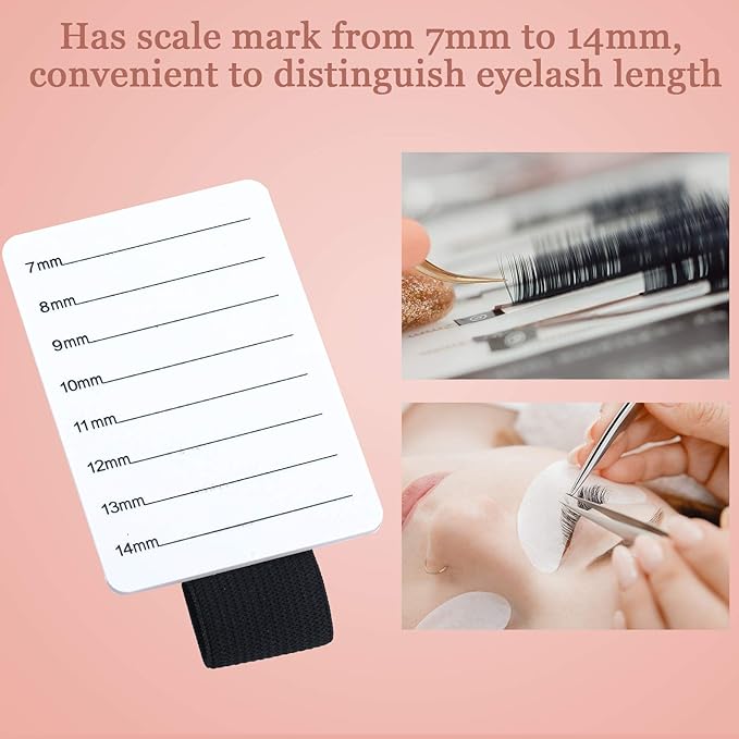 Maitys 6 Pieces Eyelash Extension Hand Plate Lash Holder Eyelash Extension Pallet Stand Holder Tray Tools with Adjustable Wrist Strap Strip for Makeup Lash(7-14 mm)