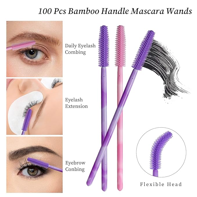 Disposable Silicone Eyelash Mascara Brushes Wands Applicator Eyebrow Brush Makeup Tool Kit Set Tool Bulk