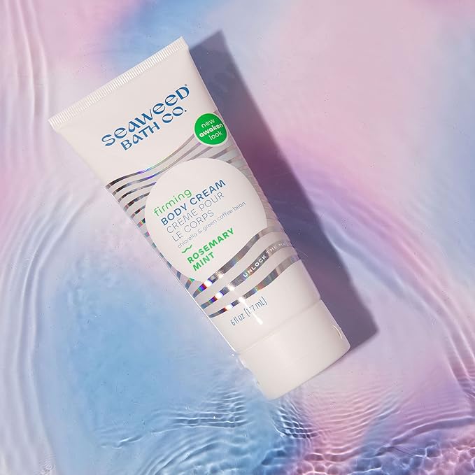 Seaweed Bath Co. Firming Body Cream, Rosemary Mint Scent, 6 Ounce (Pack of 2), Skin Toning Hand & Body Lotion Moisturizer for Dry Skin, with Sustainably Harvested Seaweed