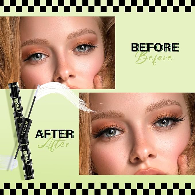 Lash Bond and Seal 10ML White Bond and Seal Lash Glue KEYYOU Lash ClUSter Glue MasUSra for Long Lasting WaterProof Lash Extension Glue Clear-5ml+5ml