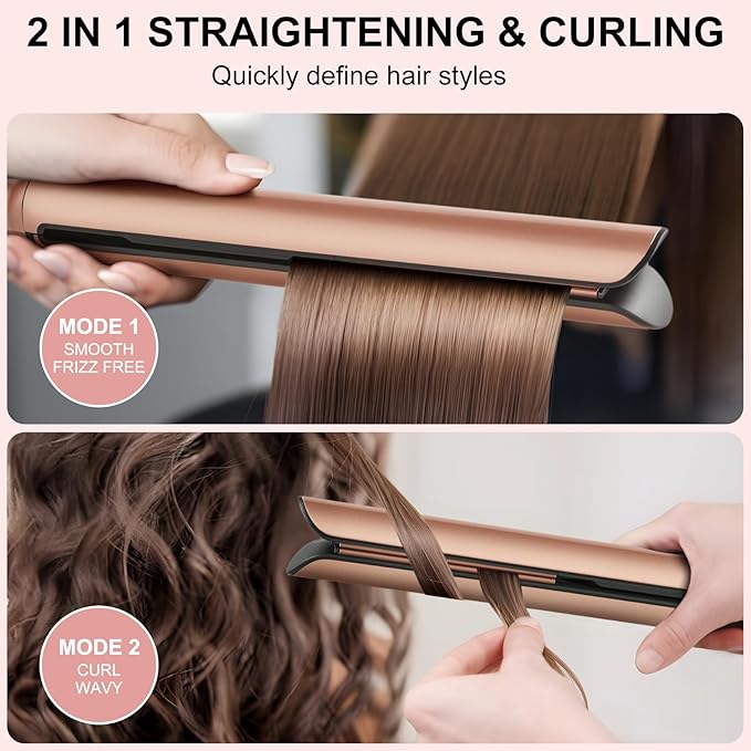 Mini Flat Iron, Ceramic Mini Hair Straightener for Short Hair, Curls Bangs, Small Flat Irons Dual Voltage for Travel, Shinier & Smooth
