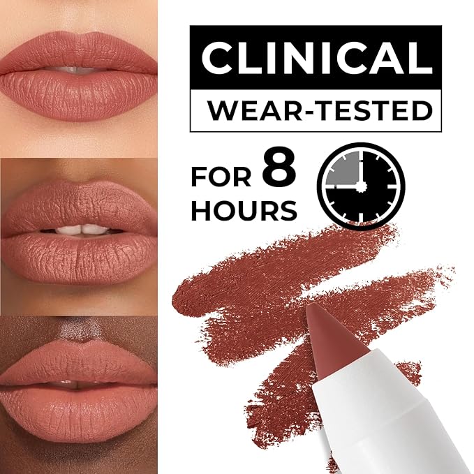 Matte Gel Lip Liner Pencil | Weightless & CreamyTexture - Sharpenable - Longwear & Waterproof - High Pigmented & Flawless Finish - Cruelty-free & Paraben-Free, 408, 1,7g/0.05oz. (Rose Plum)