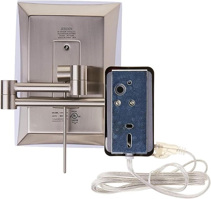 JERDON Rectangular Wall Mount Makeup Mirror - Lighted Makeup Mirror with 5X Magnification - Chrome Finish - Model JRT710CL