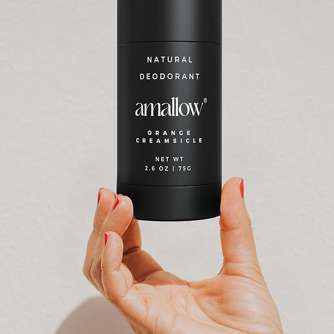 Amallow - Natural Deodorant – Aluminum Salt-Free, Tallow-Based, Baking Soda-Free, with Magnesium & Zinc – Long-Lasting Odor Protection – Handcrafted in the USA – 2.6 oz (Orange Creamsicle)