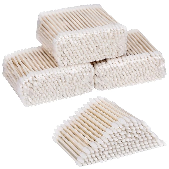 800 Count Precision Tips Cotton Swabs 3" Double Pointed Tip Ear Swabs with Paper Sticks Cotton Buds Cotton Tipped Applicators