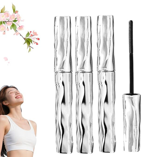 Steel Tube Eyelash Primer, Small Steel Tube Mascara, Waterproof Long-Lasting 3D Curling Eyelash Iron with No Flaking, Sweat-Proof, Quick-Drying and Reuse (3pcs)