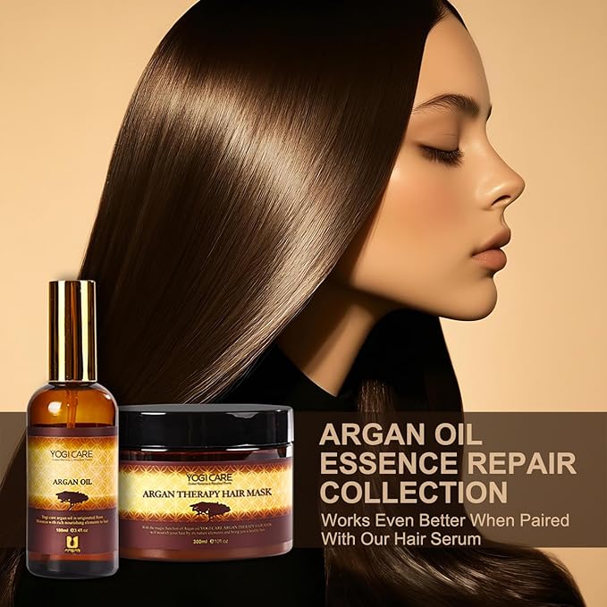 Moroccan Argan Oil Hair Mask Deep Moisturizing & Nourishing Treatment for Dry, Damaged, Frizzy Hair – Enriched with Vitamin E, Antioxidants, & Fatty Acids – 300ml/10.15 oz