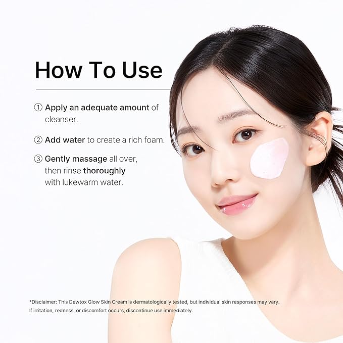 Dewtox Lift Boosting Facial Cleanser, Face Mask, Foaming Cleanser, Skin Enhancement All in One, Face Wash for Sensitive Skin, Korean Skincare (5.07 Fl Oz / 150ml)