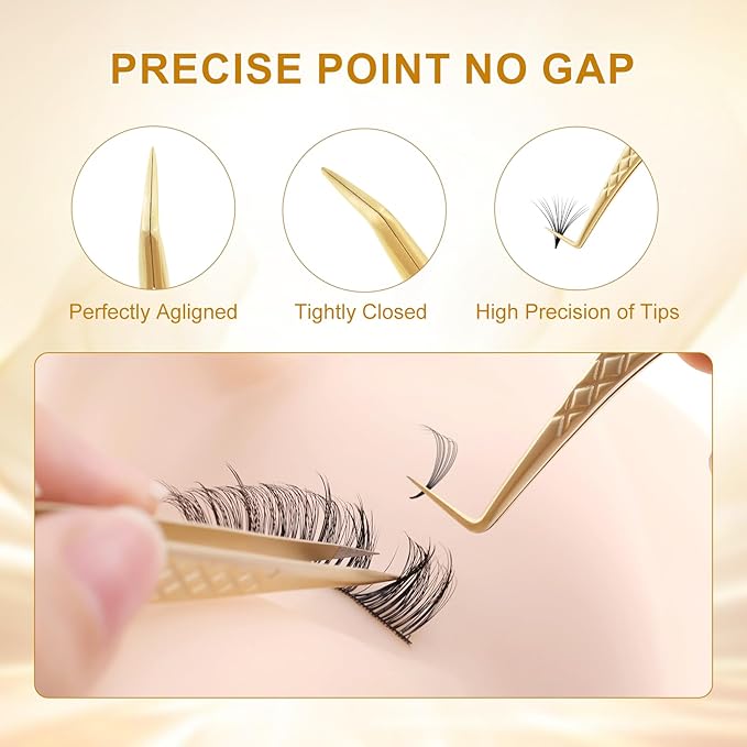 NAGARAKU Eyelash Tweezers, 1 Pair Precision Fiber Tip Tweezer for Lash Extensions Antistatic Anti-Slip Pinzas with Box -Straight Tip & 85 Degree Long Tip Tweezers AG-03 & AG-012