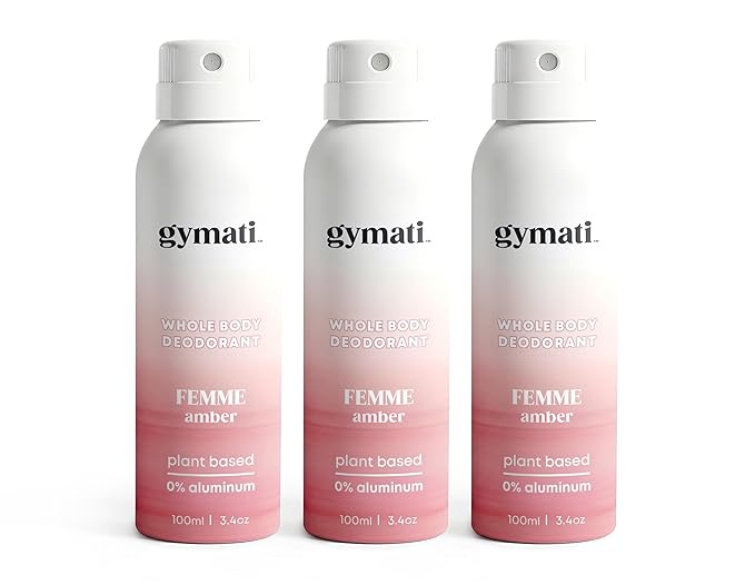 Gymati Natural Deodorant Body Spray Aluminum Free - Women - Pack of 3
