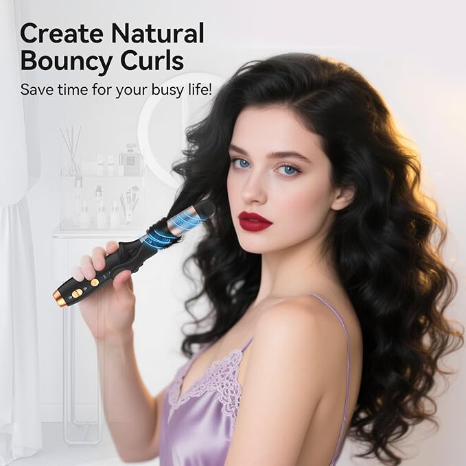 Cordless Curling Iron Hair Curler: Mini USB Rechargeable 4000 mAh 3 Temp Setting Travel Portable 200 Million Negative Ion 2 in 1 for Long Short Hair