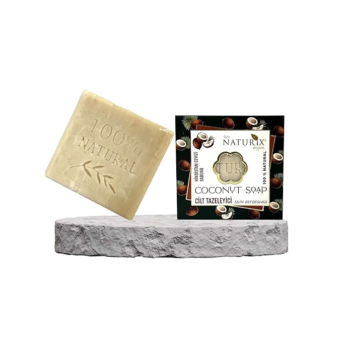 Coconut Organic Bar Soap Moisturizing Soap Made from Natural Oil | Hair Hand Face Body Bath Wash | Skin Care Cleanser Shampoo