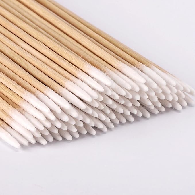 1200 Count Precision Tip Cotton Swab, Pointed Tip Cotton Swabs with Wood Sticks, Microblading Cotton Swabs Micro Swabs Cotton Tipped Applicators - 4 Inch