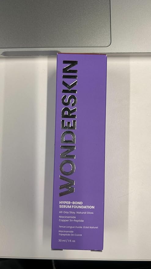 Wonderskin Hyper Bond All-Day Stay Serum Foundation – Waterproof, Transfer-Proof, 24HR Longwear Face Makeup with Niacinamide & Hyaluronic Acid – Lightweight, Natural Finish (Lunar)