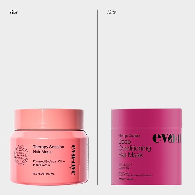 Eva NYC Therapy Session Hair Mask, Deep Conditioning Hair Mask Infused with Argan Oil and Plant Protein, 16.9 fl oz