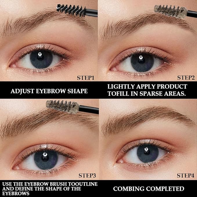 Tinted Thickening Brow Mascara,Brow Fast Sculpt,Waterproof, Transfer-proof, Brush to Fill in Eyebrows and Cover Gray Hairs - Cruelty Free (2pcs 01 Taupe &08 Black)