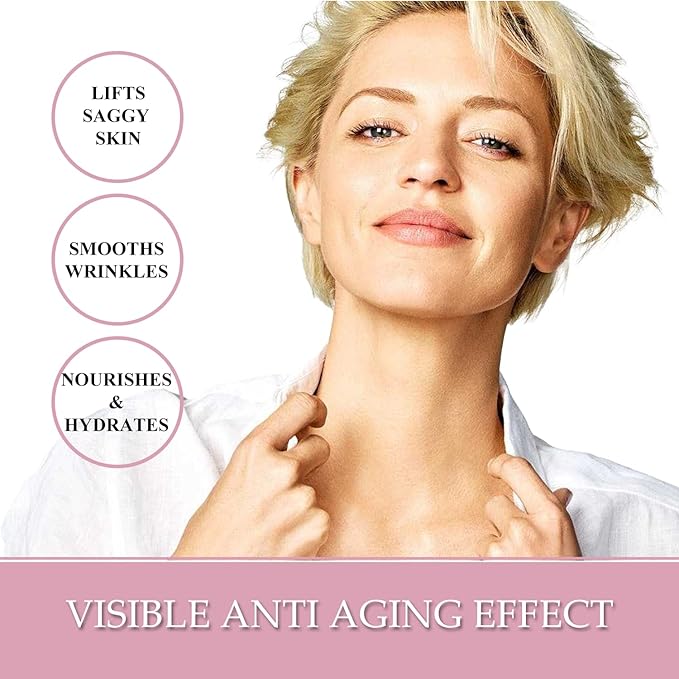Neck Firming Cream with Peptides & Retinol - Anti Aging Skin Tightening Cream to Reduce Wrinkles, Neck Lines, Age Spots & Sagging Skin - Natural Firming Neck Cream for Smooth & Youthful Skin - 1.7 oz