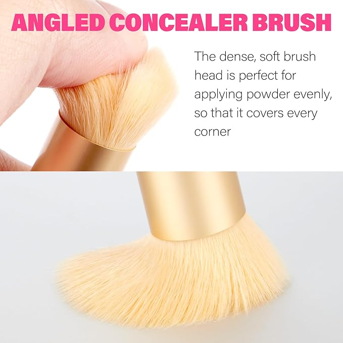 Dual-Ended Hair Makeup Brush, Precision Hairline Powder Brush With Sponge Tip - Seamless Blending - Root Touch Up And Hair Contour Brush (Skin Tone, 4.7 Inch)