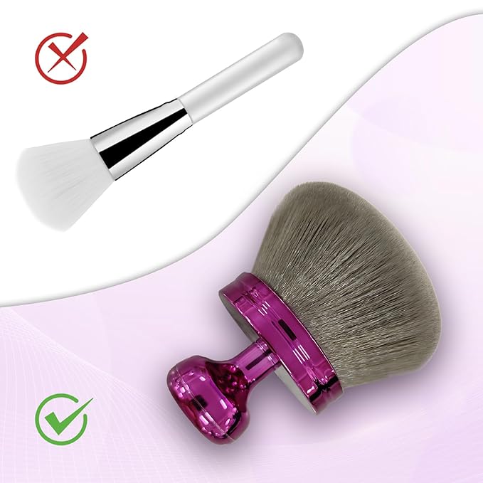 Extra Large Body Brush for Self Tanner, 2.9-Inch Wide Round Head Body Makeup Brush, Soft Synthetic Wool with Drawstring Bag for Face and Legs (Purple)