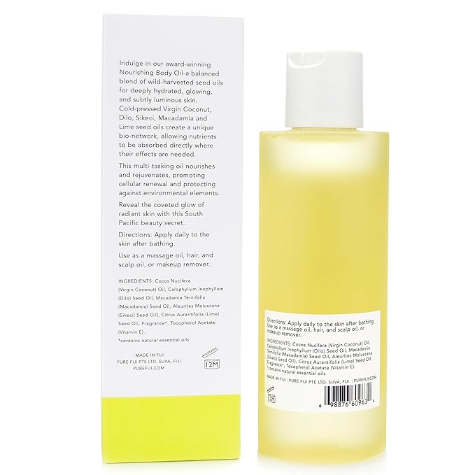 PURE FIJI Nourishing Exotic Coconut Body Oil, Coconut Lime Blossom (7.7 fl oz/230ml)