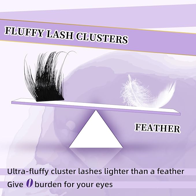 B&Qaugen Lash Clusters Individual Lashes 84 Pcs Ultralight Eyelash Clusters DIY Cluster Eyelash Extensions at Home Wispy Lash Extension Light as Feather Cluster Lashes(F05-D-8-18MIX)
