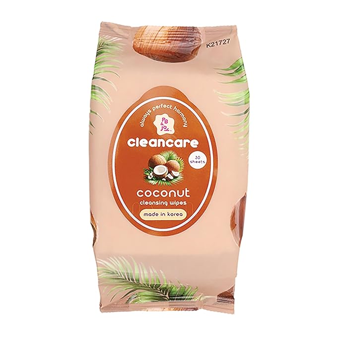 PB & JAY Cleancare Cleansing Wipes – 30 Count – Makeup Remover or Deep Moisture & Silky Soft Skin – Hydrating Korean Face Wipes for Sensitive Skin (Coconut)