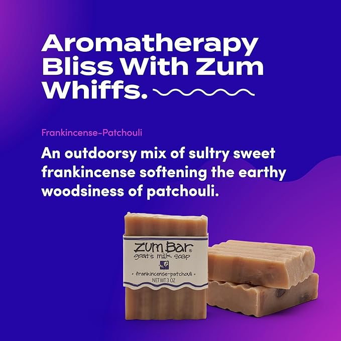 Zum Indigo Wild Goat's Milk Soap Bar - Bar Soap for Hands & Body Made with Essential Oils - 3 oz - Sultry Blends (6 Pack)