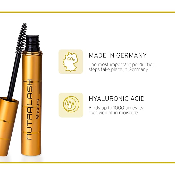 Nutralash Mascara - Jet Black Mascara for Maximum Volume and Length I Nourishing Lash Mascara with Hyaluronic Acid for Voluminous Long Eyelashes I 5ml