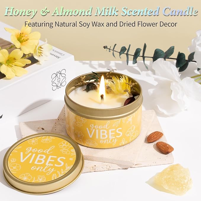 Spa Gifts for Women Bath Gift Set, Honey & Almond Milk Relaxing Spa Gift Baskets Home Bath Self Care Kit Care Package Thank You Birthday Valentines Day Gifts for Her Women Mom Friend Sister Teen Girl