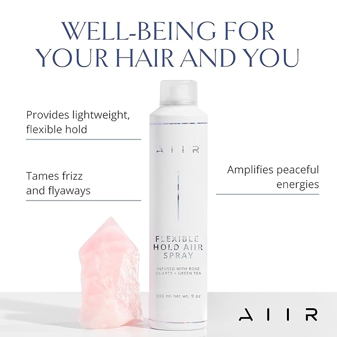 AIIR Flexible Hold Hairspray - Finishing Spray with Light Hold, Soft & Touchable Finish, Enhance Style & Shine, Fight Frizz with Humidity Resistance, Lightweight Hairspray for Fine Thin Hair, 9 oz