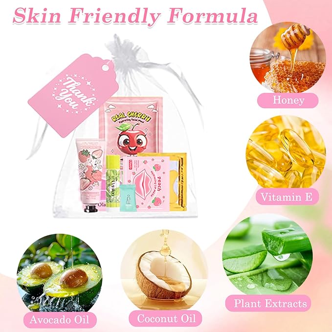 90 PCS Spa Party Supplies for Girls Women, Spa Party Favors Include Face Masks Skincare, Hand Cream, Lip Balm, Lip Mask and Under Eye Patches, Hair Band, Spa Birthday Sleepover Party Supplies