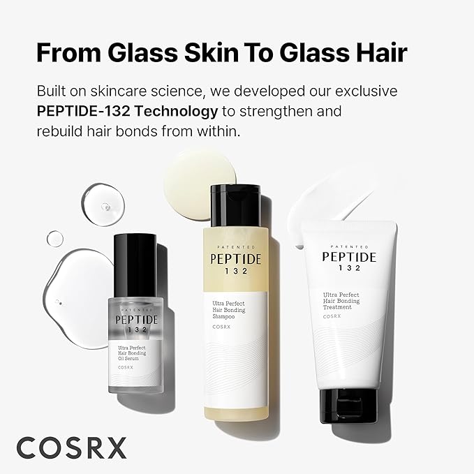 COSRX PEPTIDE 132 Hair Bonding Shampoo - Daily Scalp Treatment for Dandruff, Dry, Itchy or Flaky Scalp - Repairs & Strengthens Damaged Hair, For All Hair Types – 6.76 fl oz