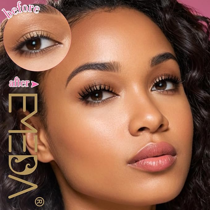 False Lashes Natural Look Eyelashes 14 Pairs 14mm Thick Faux 3D Mink False Eyelashes Natural Looking Fluffy Cat Eye Wispy Strip Lashes Pack by EMEDA (HT13）