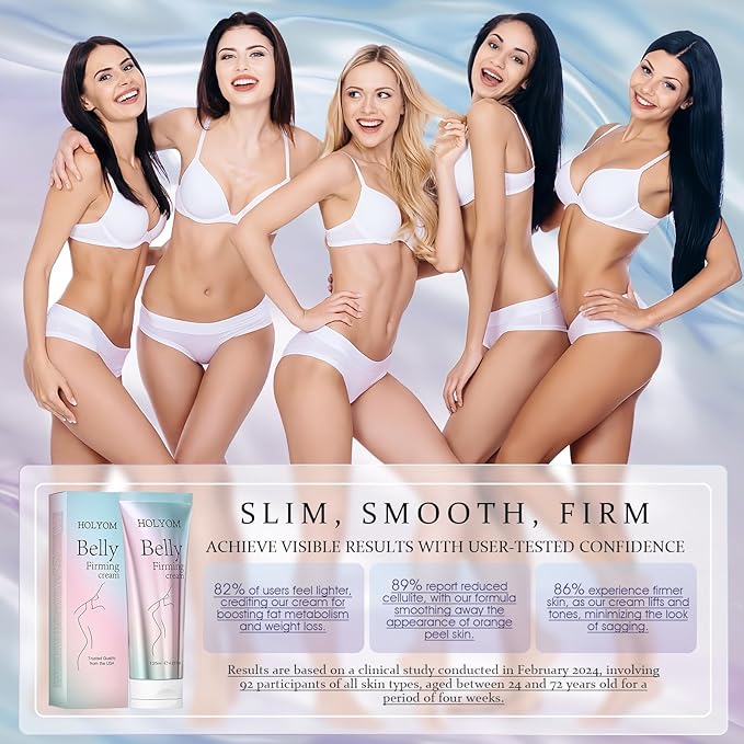 B Flat Belly Firming Cream - Premium Skin Tightening Cream for Stomach，Thighs, Skin Smoothing Moisturizer for Women and men, 4.22 fl oz