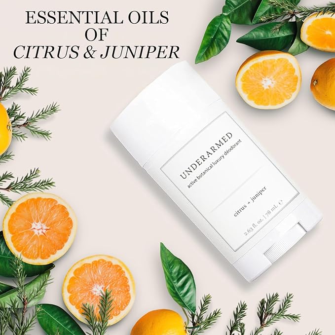 Super Natural Goods Citrus + Juniper Aluminum-Free Deodorant Stick, 3-Month Supply, 100% Natural, Vegan, Cruelty-Free